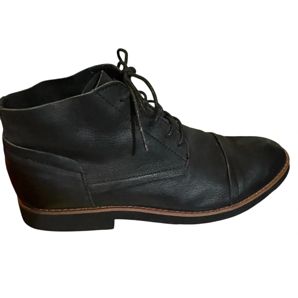 Buks by Walk-over Men’s Oiled Leather Chukka Ankle Boots Black Lace Ups Sz 10.5 - Picture 4 of 12